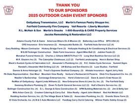 UPDATED - 68 Sponsors for the Outdoor Cash Event.  WE THANK YOU!!