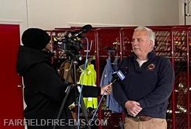 Fire Chief Bill Jacobs being interviewed by Fox43 TV