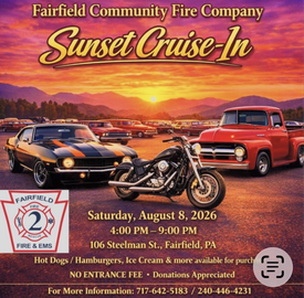 Saturday August 8th.  Sunset Car Cruise-In from 4:00 PM till 9:00 PM.